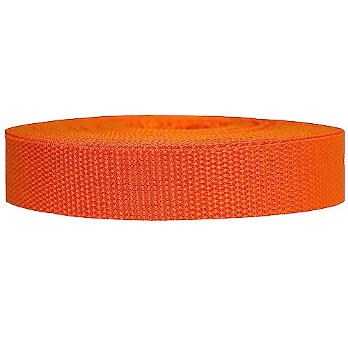 Strapworks Heavyweight Polypropylene Webbing - Heavy Duty Poly Strapping for Outdoor DIY Gear Repair 1 Inch x 25 Yards - Orange
