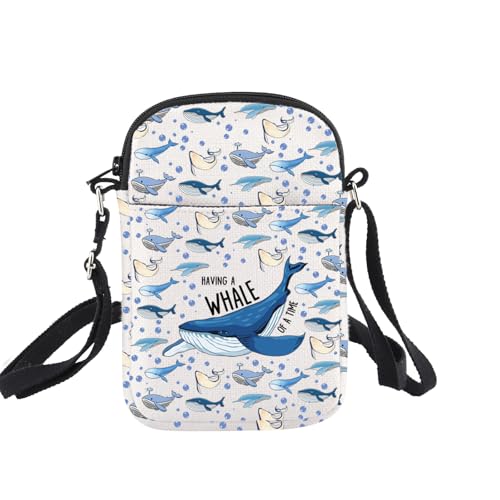 Whale Crossbody Bag Whale Gifts for Whale Lovers Having a Whale Of A Time Ocean Animals Gift Whale Cell Phone Crossbody Purse