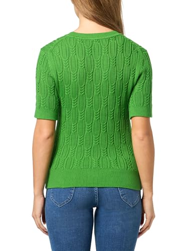 Image of Nautica Women's Short Sleeve Crew Neck Cable Solid Sweater
