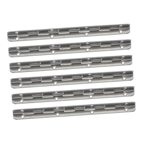 ERINGOGO 6Pcs Continuous Piano Hinges for Boxes Metal Hinges for Jewelry Cases Smooth Operation Essential for DIY Projects