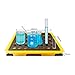 PFCDZDU Modular Containment Platform, Industrial Stackable Oil Drum Spill Pallet with Drain, Detachable Polyethylene Grating Tray for Garage Supermarket Basement(33x33x5.5cm)