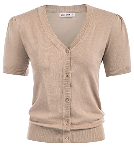 Women's Open-Front Knit Cropped Cardigan Bolero Shrug by GRACE KARIN