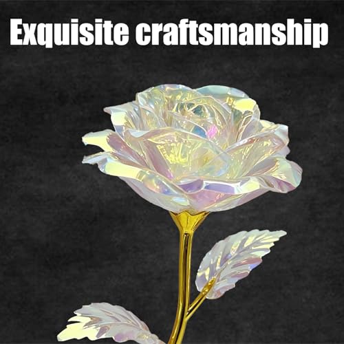 HEOUCH Infinity Rose Rosa Am Stiel, Ewige Rose im Geschenkbox, Eternal Blumengeschenk für Frauen, Inklusive Grußkarte, Geburtstag Muttertag Valentinstag Jahrestag Geschenk für Sie (B)