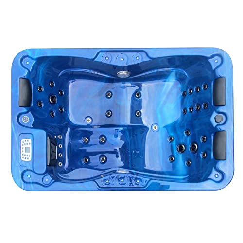 Sanotechnik Whirlpool Modena Outdoor Blue – avec Housse – Dimensions 205 x 130 x 70 cm, 35 Jets...