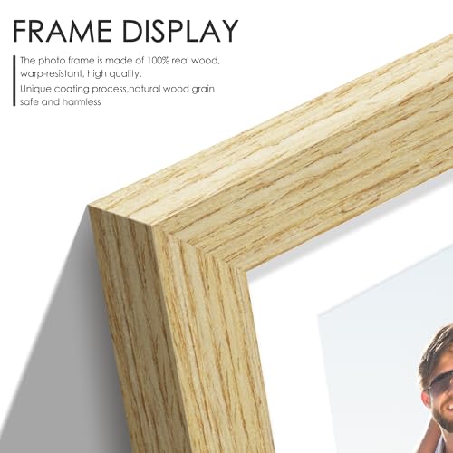 Image of DUENPY 8x10 Double 4x6 Picture Frame, Made of Natural Solid Wooden Picture Frames, Displays Double 4x6 inch Photos, or 8x10 (Without Mat) Wall Decor, Wall Hanging, or Tabletop, Solid Color.