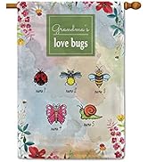 KafePross Personalized House Flag with Grandkids Names 28 x 40 Inch Vertical Doubld Sided Grandma...