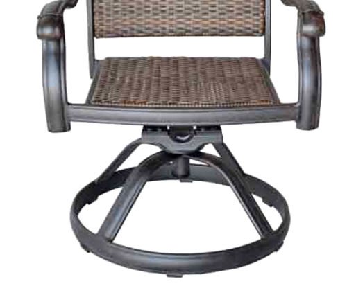 Miniatura 9 de Santa Clara juego de 4 sillas mecedoras y giratorias de comedor, para patio, aluminio fundido macizo en bronce oscuro