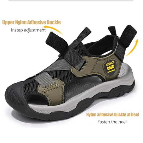 Mens Summer Casual Closed Toe Leather Handmade ls Outdoor Fisherman Beach Shoes For Outdoor Walking Driving3