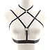 Women Harness Elastic Cupless Cage Bra Hollow Out Strappy Crop Top,161028