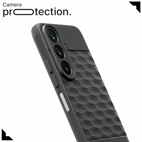 Image of Pikkme Back Cover for Samsung Galaxy M47 5G / A27 5G Camera Protection 3D Hexa Cube Design Silicone Protective Bumper Case (Black)