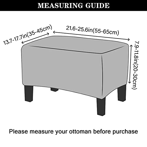 Pendejato Stretch Ottoman Covers, Velvet Ottoman Slipcover Rectangle Storage Stool Cover Footstool Slipcover For Living Room Furniture Protector (Pink) #TOP5