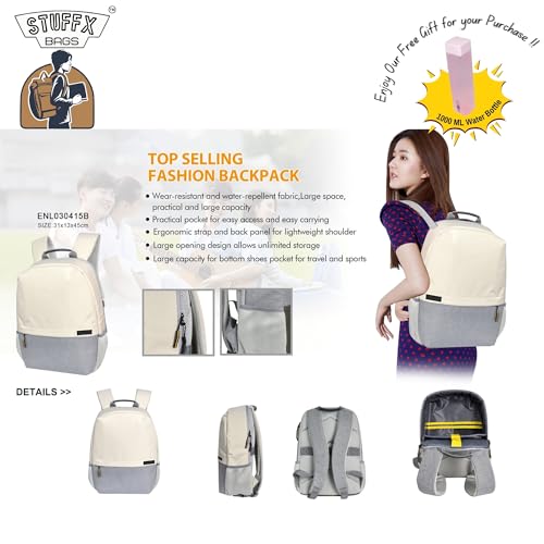 Image of ENL030415B (White) Travel Bag for Men Backpack - Stylish Travel Backpack & School College Bag, Durable Back Packs Bags for Men & Women, Perfect Bag Packer for Men