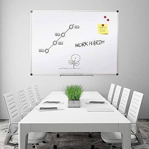 XIWODE Magnetic Dry Erase Board, Wall Mounted Whiteboard, 45 X 30cm, Lightweight White Board, Erase Board Silver Aluminium Framed With Durable Steel