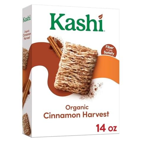Kashi Breakfast Cereal, Fiber Cereal, Family Breakfast, Cinnamon Harvest, 14oz Box (1 Box) Cover