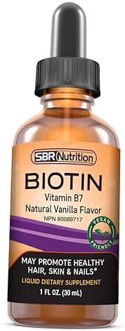 SBR Nutrition Biotin Liquid Drops, 5000mcg per Serving (60) 1.0Fl...