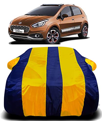 Image of Waterproof Car Cover Compatible for Fiat Urban Cross with Ultra Surface Body Protection (Yellow Stripes)
