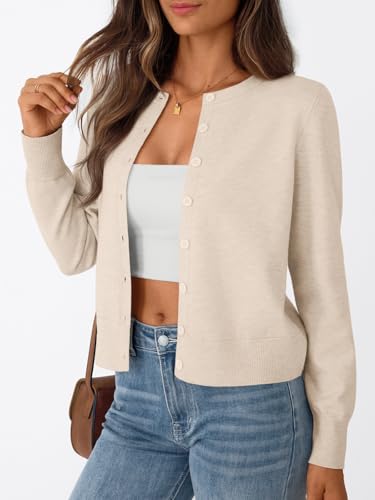 Image of Trendy Queen Lightweight Cardigan Sweaters for Women 2026 | Soft Knit Button-Down, Classic Fit Open-Front Layering Piece for Fall, Winter & Office Wear