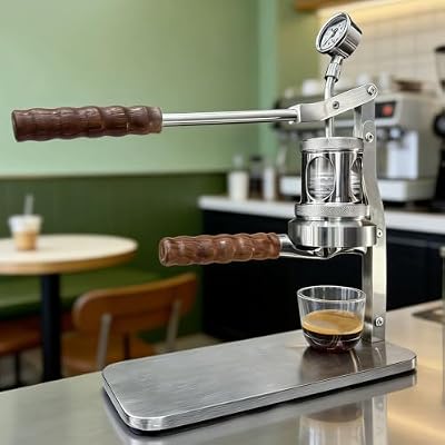 Manual Lever Espresso Maker, With Pressure Gauge, Operating Pressure 0 Bar - 16 Bar, Pc Transparent Chamber, For Camping Travel, Commercial Use