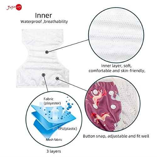 Joyo Roy Swim Diapers Size 4 Reusable Girl Reusable Swim Diapers Swimming Diapers Waterproof Diapers For Swimming Water Diaper Toddler Swim Diaper Swimmer Diapers Baby Swim Diaper Reusable Girls 2-4T #TOP1