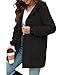 ABINGOO Damen Winterjacke Fleecejacke Lang Kapuzenjacke Teddyjacke Flauschig Plüschjacke Warm Reißverschluss Hoodie Kuscheljacke Wintermantel Mit Taschen(Schwarz,XXL)