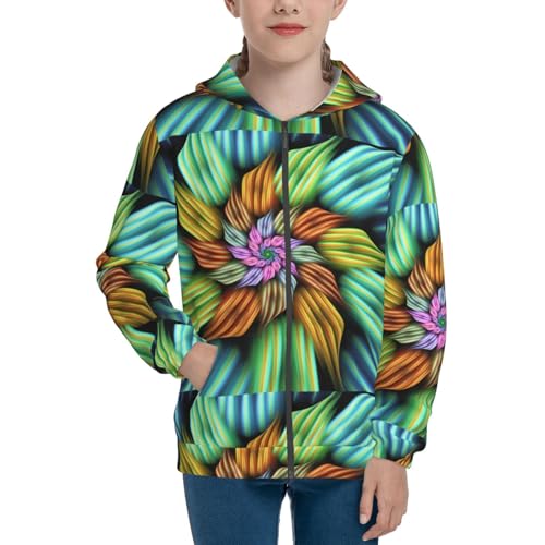 Hippie Style Kid Hoodies Boys Zip Up Sweatshirts Girls Pullover with Pocket3