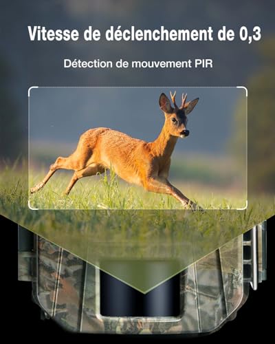 WOLFANG Caméra de Chasse,48MP 4K HD Caméra Chasse avec 940nm No Glow Vision Nocturne,IP66 Etanche pour l'observation des Animaux – vue 4