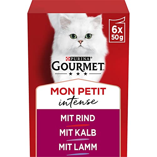 Gourmet Mon Petit Katzenfutter nass, Sorten-Mix, 8er Pack (8 x 6 Beutel à 50g)