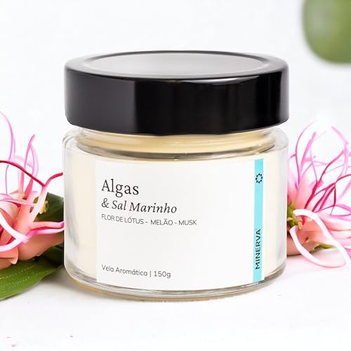 Vela aromatica perfumada aroma de algas cheiro de mar 145g - MINERVA CANDLES