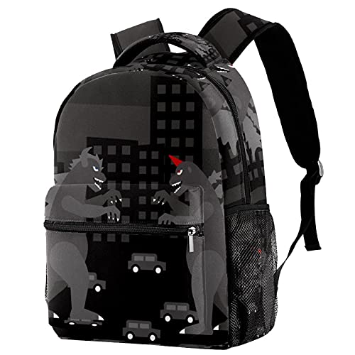 Sac à dos d'école dinosaure gris pour les sorties et les cours