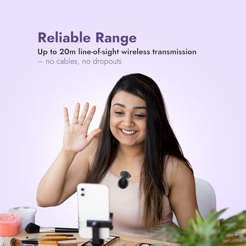 Image of Kreo GoRec DOTS Ultra-Light Wireless Mic for YouTube, Vlogging & Mobile Content, Bluetooth Microphone for Youtubers, Magnetic Clip (Solo, with Charging Case)