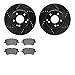 Dynamic Friction Company Front Brake Rotors-Drilled and Slotted-Black with 5000 Euro Ceramic Brake Pads 8602-63044