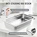 VEVOR Hotel Pan, Full Size Anti-Jam Steam Pans, 0.8mm Thick Stainless Steel 4-Inch Deep Commercial Table Pan, Catering Storage Food Pans, for Industrial & Scientific