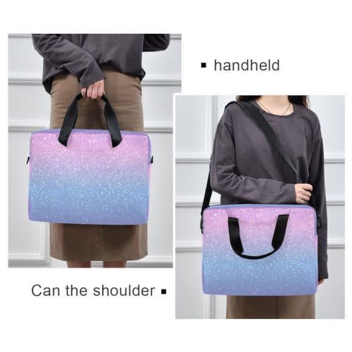 Bolsa de transporte para portátil con correa acolchada y bolsillo con cremallera brillante 2