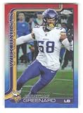 2025 Topps Chrome Red/White/Blue Refractor #197 Jonathan Greenard Minnesota Vikings NFL Football Trading Card