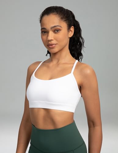 Image of Colorfulkoala Women's Dreamlux Y Back Sports Bra Low Impact Padded Workout Top with Built in Bra A-C Cups