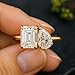 SILVERBIRDS 4 Ct Pear And Emerald Cut Diamond Delicate Toi Et Moi Engagement Ring for Women 14K Yellow Gold Plated Two Stone Promise Ring 925 Sterling Silver Handmade Romantic Couples Gift Jewelry