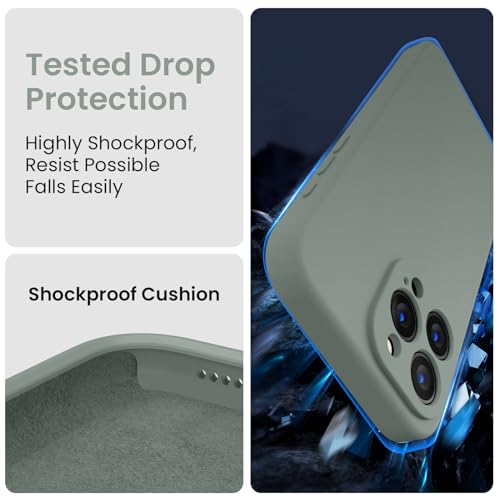 Image of FireNova Designed for iPhone 16 Pro Case, Silicone Upgraded [Camera Protection] Phone Case, Soft Anti-Scratch Microfiber Lining Inside, 2024, Calke Green