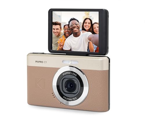 KODAK Pixpro C1 - Fotocamera digitale ultra compatta | 13MP BSI CMOS, zoom 4X, schermo LCD da 2,8", flash LED, marrone