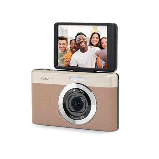 KODAK Pixpro C1 - Fotocamera digitale ultra compatta | 13MP BSI CMOS, zoom 4X, schermo LCD da 2,8", flash LED, marrone