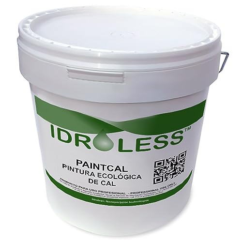 Pintura de cal natural ecológica Paintcal (5kg - Blanco) - Evita manchas de humedad y problemas de condensación en viviendas. Transpirable y lavable