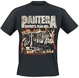 Band-Merch, Bands PANTERA Cowboys from Hell - Fire Frame Männer T-Shirt schwarz M 100% Baumwolle Band-Merch, Bands