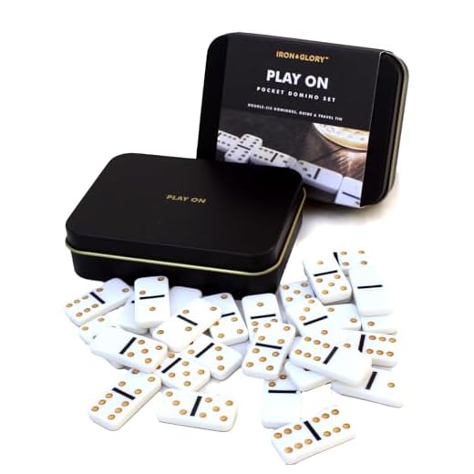 Travel Domino Set - Mini Domino Gift Set with Aluminum Carrying Case