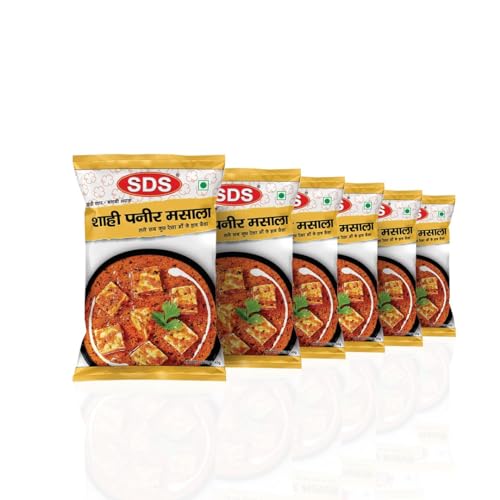 SDS Shahi Paneer Masala - 40g (Pack Of 6) | Add a Royal Touch to Your Paneer | Easy to Cook | Unlock the Magic of Indian Cuisine | No Colour & Preservatives | Pure Vegetarian - Indian Masala Powder
