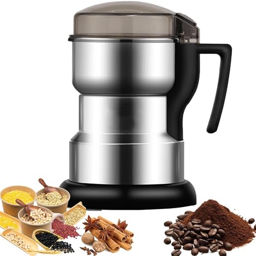YZRDCXM Moulin à épices électrique, broyeur Domestique, mixeur à épices 400 W, Corps entièrement en Acier Inoxydable, broyeur à Sec, broyage à Grande...