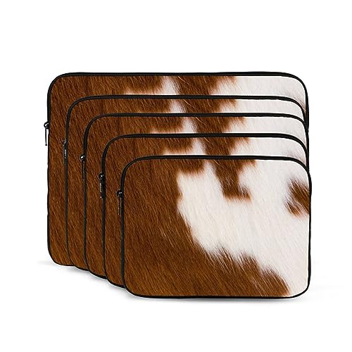 Funda para portátil de piel vacuna marrón rojo 15 pulgadas miniatura 2