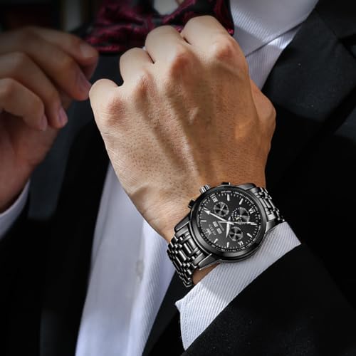 Image of OLEVS Mens Gold Watches Waterproof Stainless Steel Lightweight Watch with Date Classic Luxury Dress Watch for Men Gold White Blue Green Dial