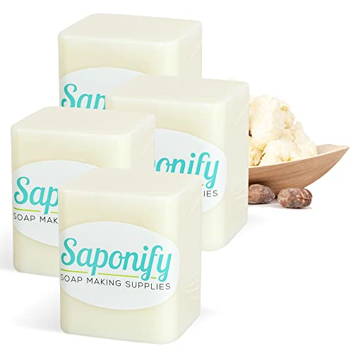 Saponify - 4Lb Shea Butter Melt and Pour Soap Base, Pure Skin-Moisturizing Shea Butter Soap Base, Easy to Use Glycerin Soap Blocks for Soap Making