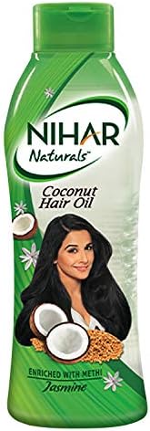 Nihar Naturals Non Sticky,Coconut Hair Oil For Thick & Strong Hair, Jasmine, 400 ml