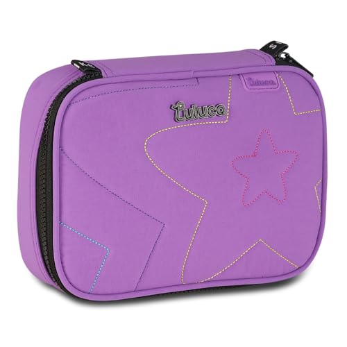 Estojo Box Luluca 36 Pens Com Elástico Organizador Escolar Roxo