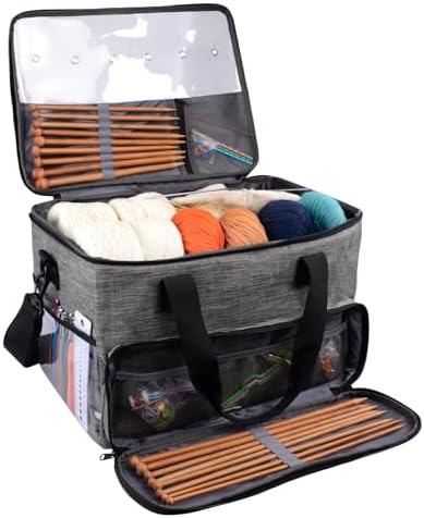 igadgitz home U7254 Bolsa de Tejer, Knitting Bag, Bolsa para Croc...